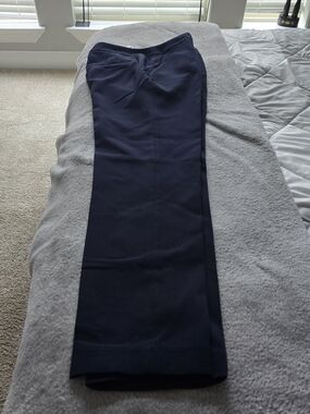 Tahari Navy Straight-Leg Trousers